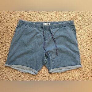 Realessentials Women's Shorts Casual Long Chino Drawstring Size 3X 100% Cotton